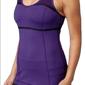 Lululemon sz 8 Commit Tank Lolo Mesh Black Señorita Purple Racerback